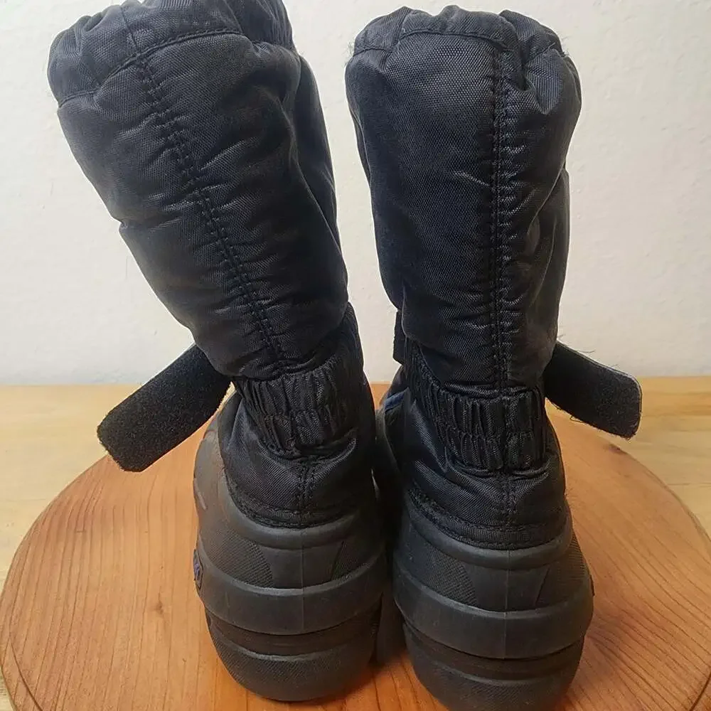 Sorel Snow Boots Kids Size 4 Black Winter Warm Insulated NY1810-010 Shoes